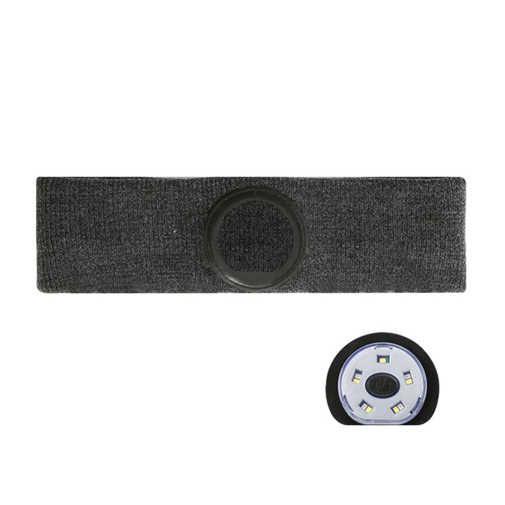 Sports Fitness Headband with Rechargeable LED Headlamp Light Sweat Band for Men Women Outdoor