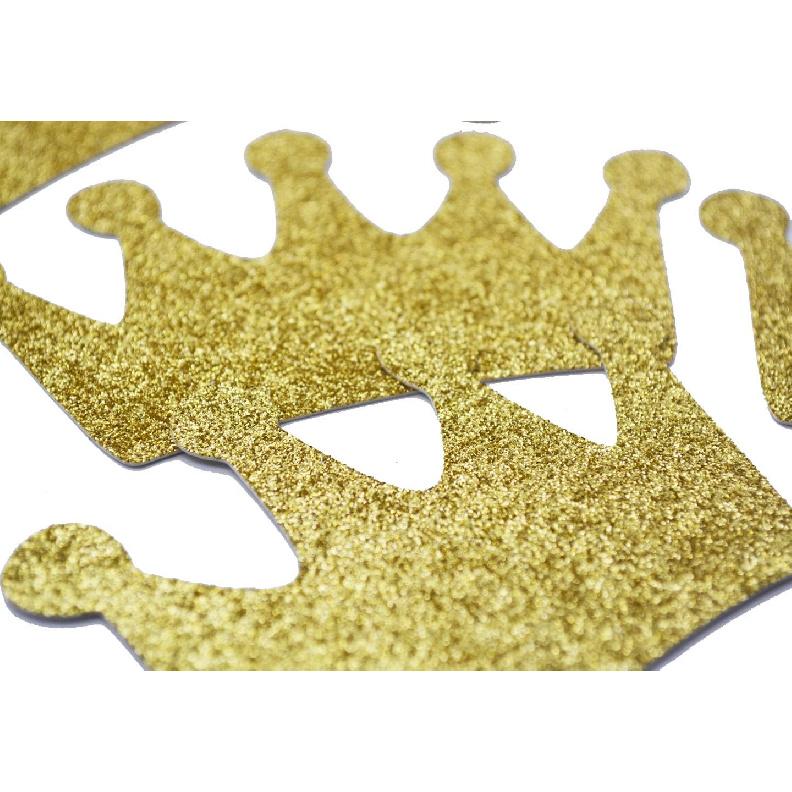 Crown Confetti 12pcs 4.7 inches Centerpieces for Baby Shower Decorations Birthday Party Supplies 1st Birthday Table Decor (Gold Glitter)