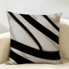 Luxury Sophisticated Black White Art Cushion Cover Natural Linen Organic Fabric Printing Breathable Perfect For Home Decor