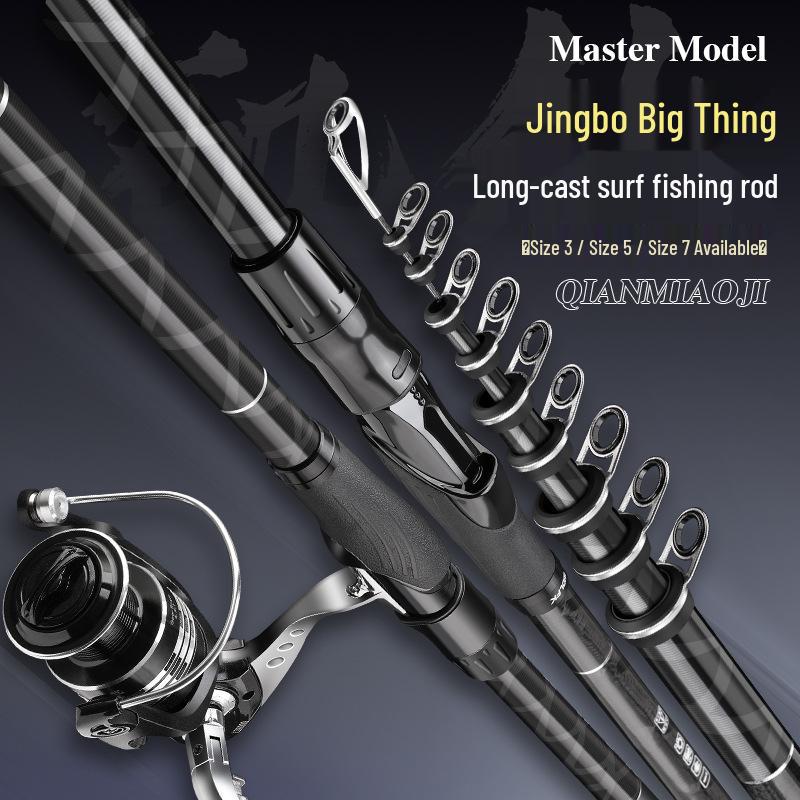 Commander Carbon Fiber Ultra-Hard Long Cast Fishing Rod with Sliding Float and Large Guide Ring for Hand-Sea Use