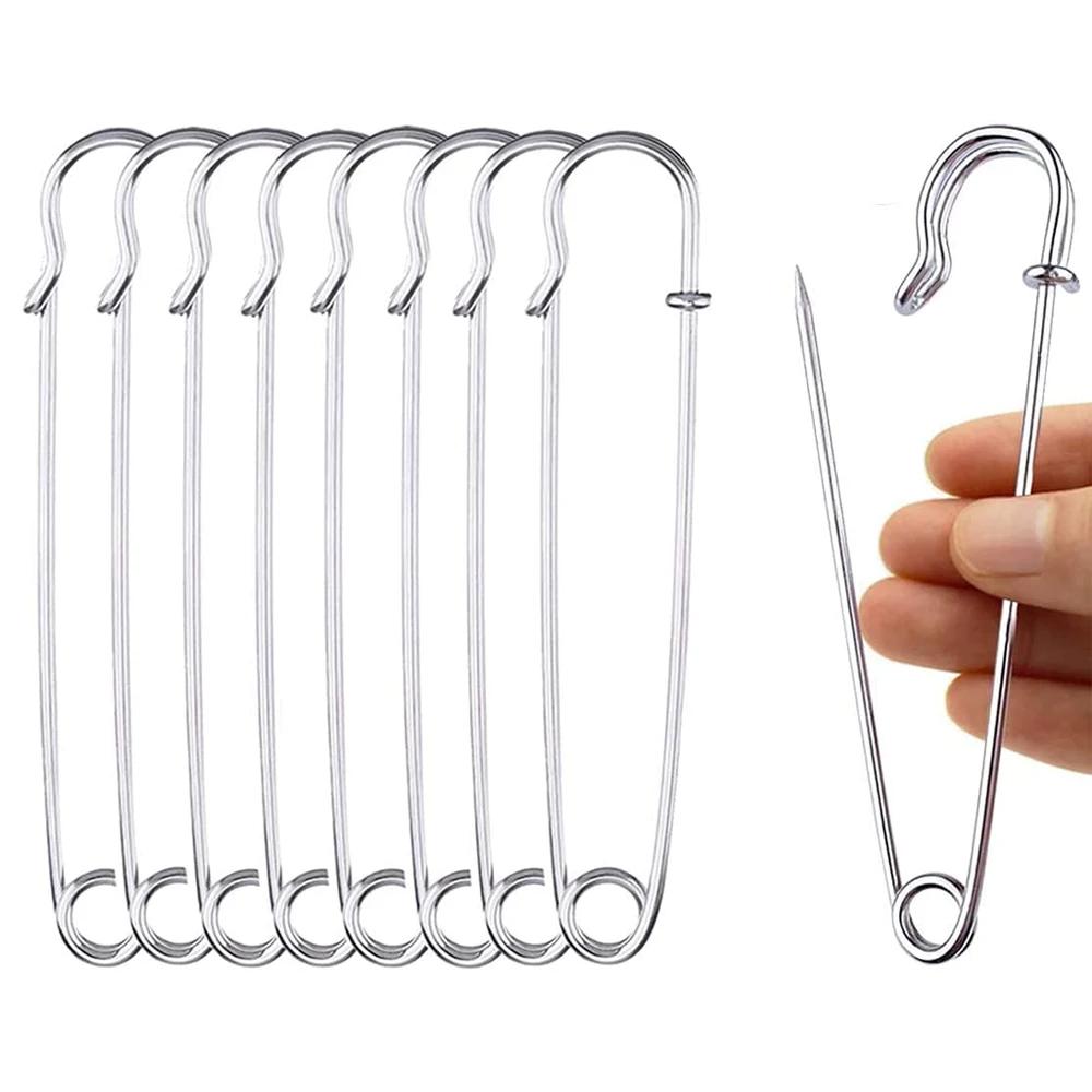 10 Large Safety Pins 2.9" Heavy Duty Blanket Pins Bulk Steel Spring Lock Pins Fasteners for Blankets Crafts Skirts Brooch Making