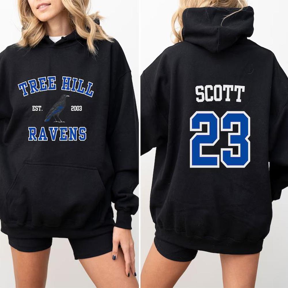 

TREE HILL RAVENS Hoodie One Tree Hill Nathan Scott 23 Hooded Sweatshirt North Carolina Tv Show Trendy Hoodies Oth Fans Gifts 3XL