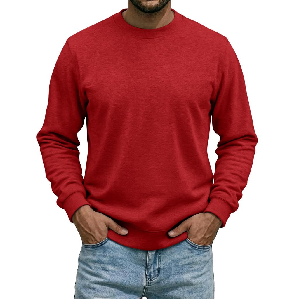 Men's Color Neck Sweatshirt Long Sleeve Casual Pullover