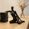PLA Sitting Statue Beside the Book Model Figurine New Yoga Sport Model Statue  Ornament
