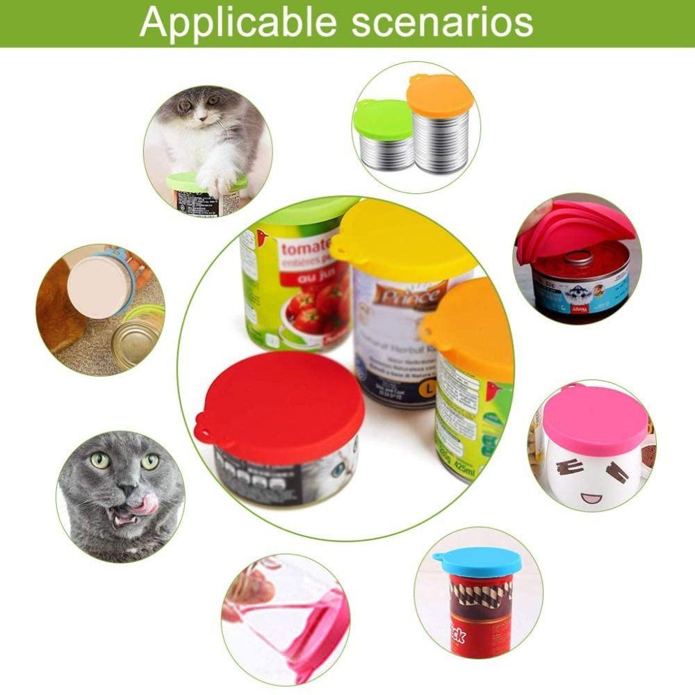 Cartoon Silicone Pet Can Lid Set Soft 3 in 1 Cat Can Lid Pet Can Spoon Lid Cat Dog Food