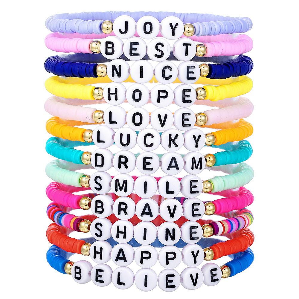 Bohemian Style Friendship Bracelets With Acrylic Alphabet Beads For Men And Women