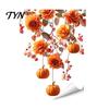 Pumpkin Maple Leaf Stickers Fall Thanksgiving Static Window Clings, Autumn Floral Glass Seasonal Home Decor Decals, Removable Harvest Season for Shop