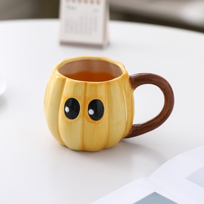 Cute Ghost Pumpkin Mug Halloween Mock Ceramic Cup Personalized Creative Design Coffee Cup Water Cup Gift