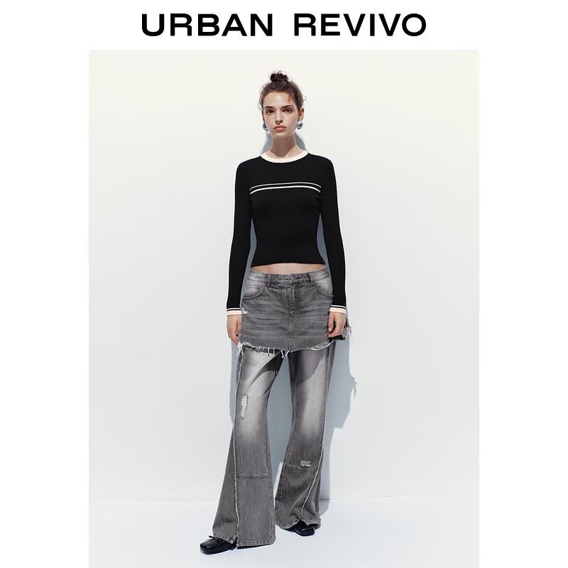 

UR Women s Slim-Fit Color-block Striped Knit Top S