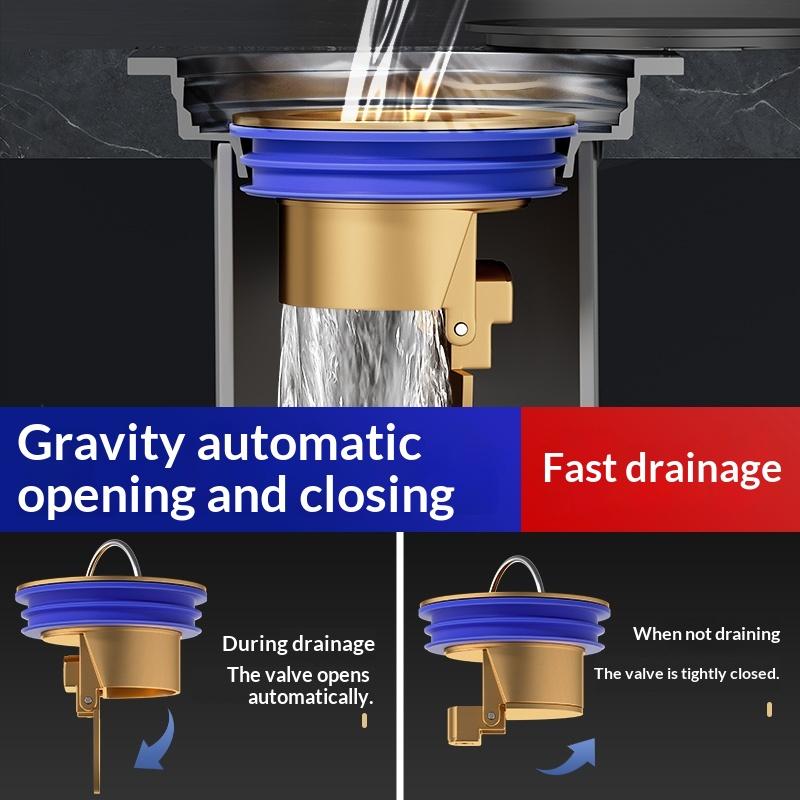 Brass One Way Drain Plug Valve Drop In for Floor Shower Drains Backflow Prevention No Tools Easy Installation