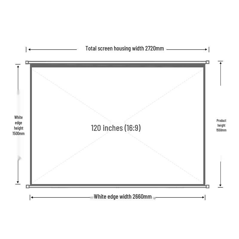 Deli 120-inch 16:9 Manual Wall-Mounted Projector Screen