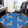1pc Zebra Circle Office Round Area Rug, Indoor Mat Suitable For Office, Under Office Chairs Bedroom Living Room Home Decor, Room Deco