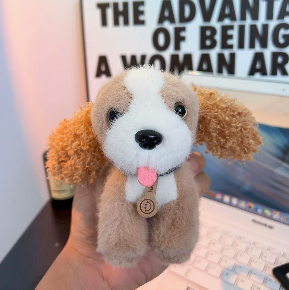 12cm New Style Poodle Plush Keyring Toys Cute Dog Doll Bag Charm Keychain Gifts