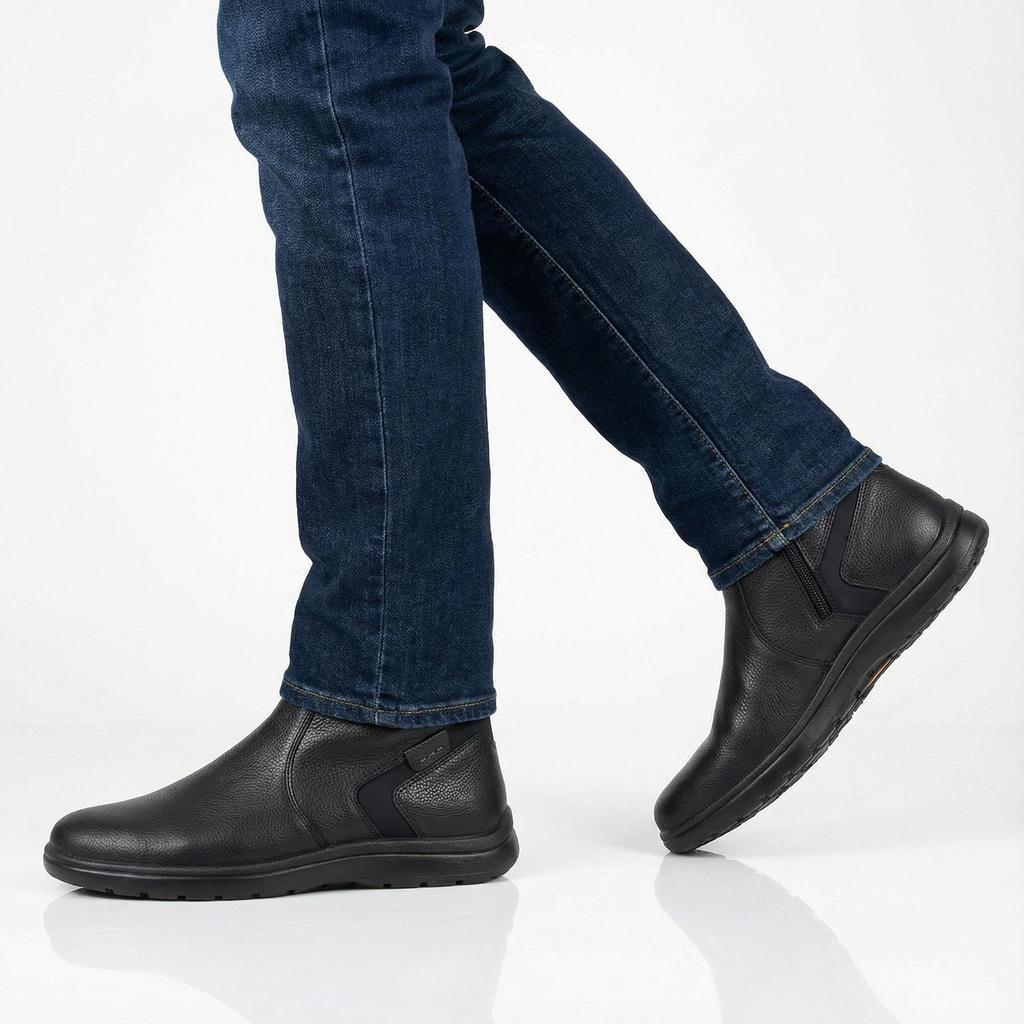 JOMOS Buty Zimowe Męskie Atlanta - Ocieplane Wełną Jagnięcą - Skóra Czarna 464504-373-000 ORYGINALNE