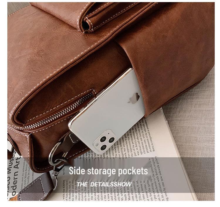 Preppy Retro Large-Capacity Women's Travel Backpack - Trendy PU Schoolbag for College Students