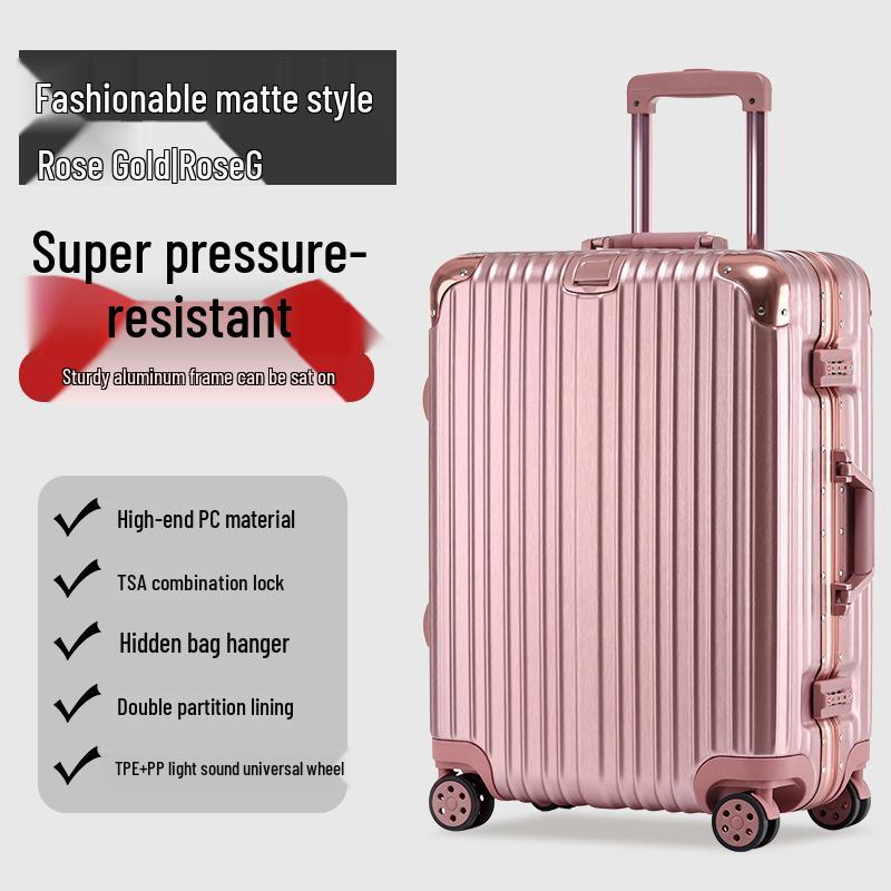 Scratch-Resistant Aluminum Trolley Suitcase - Luxury Travel Luggage in 20/22/24/26/29 Inch Sizes