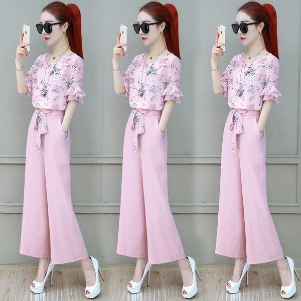 Wide Leg Pants Suits Female Shirt Tops 