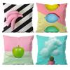 Tropical Plant Fruits Pillow Case Anti-dustmite Pillowcase Invisible zipper silky short plush Sofa cushion cover