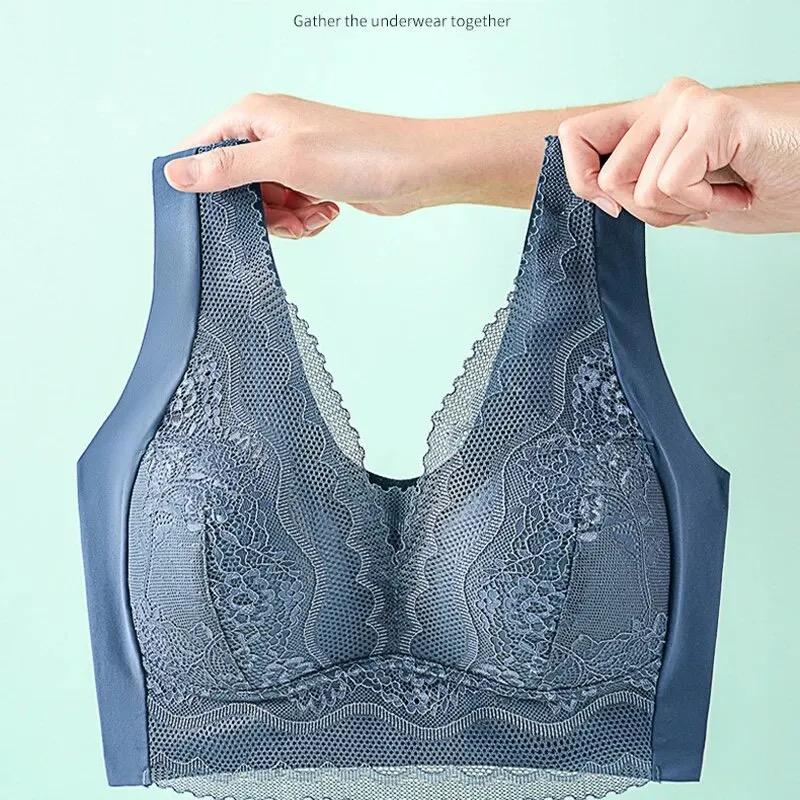 Seamless Bra Top Women Wireless Lace Bralette Plus Size Underwear Comfortable Sexy Lingerie L-5L