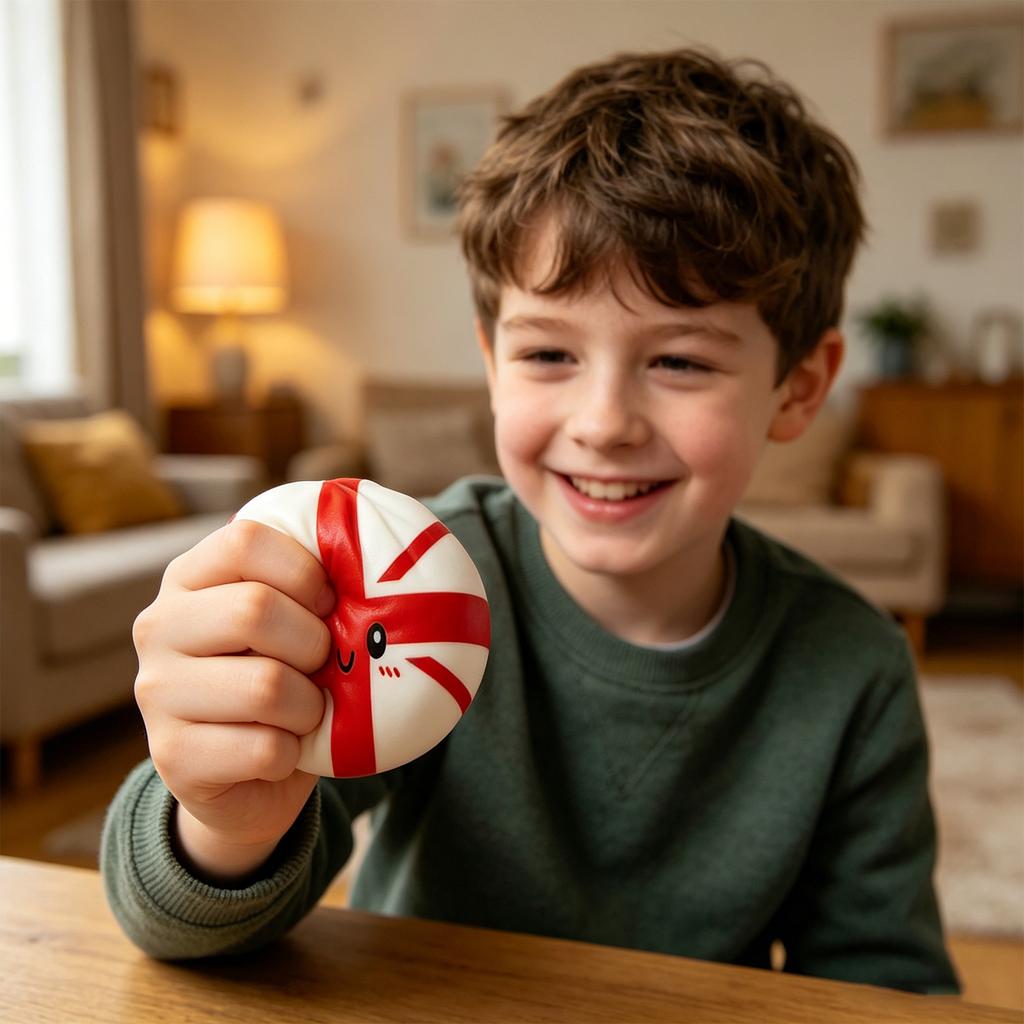Dumpling Squishy Toy Slow Rising Stress Relief Squeeze Toy with National Flag Print for Kids and Adults Home Office Decor
