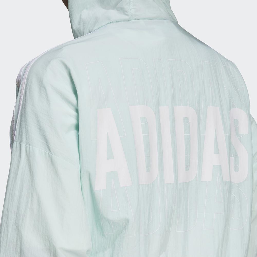 Adidas Solid Stripe Print Logo Zip Hoodie Jacket Women Outerwear Green HC9158