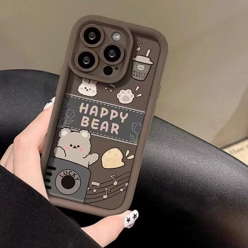 Music Bear Applies To Iphone16promax Mobile Phone Case Apple 15 Anti-drop 14 Japanese and Korean 13 Cute 12 New Models