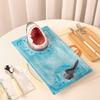 Shark Shape Dumpling Plate with Soy Sauce Dish Creative Handmade Shark Shape Platter for Sushi Cheese Board Party Tray Cute Home Dining Decor