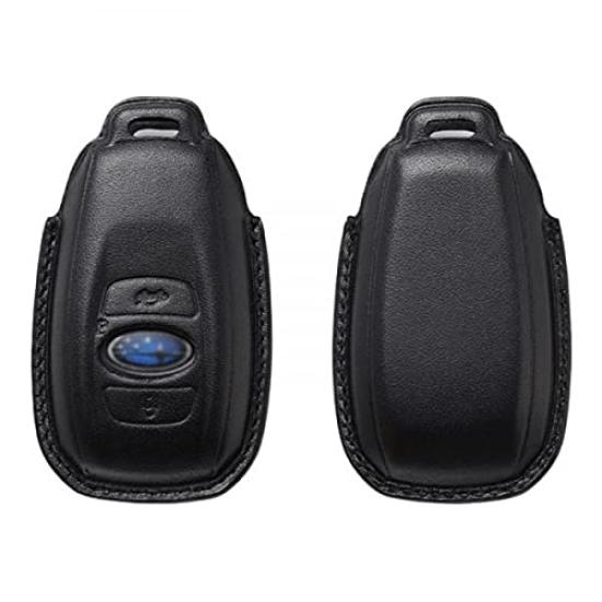 Genuine Leather Key Case Cover for Subaru and BRZ Levorg, Legacy, Forester, XV, (Blue)