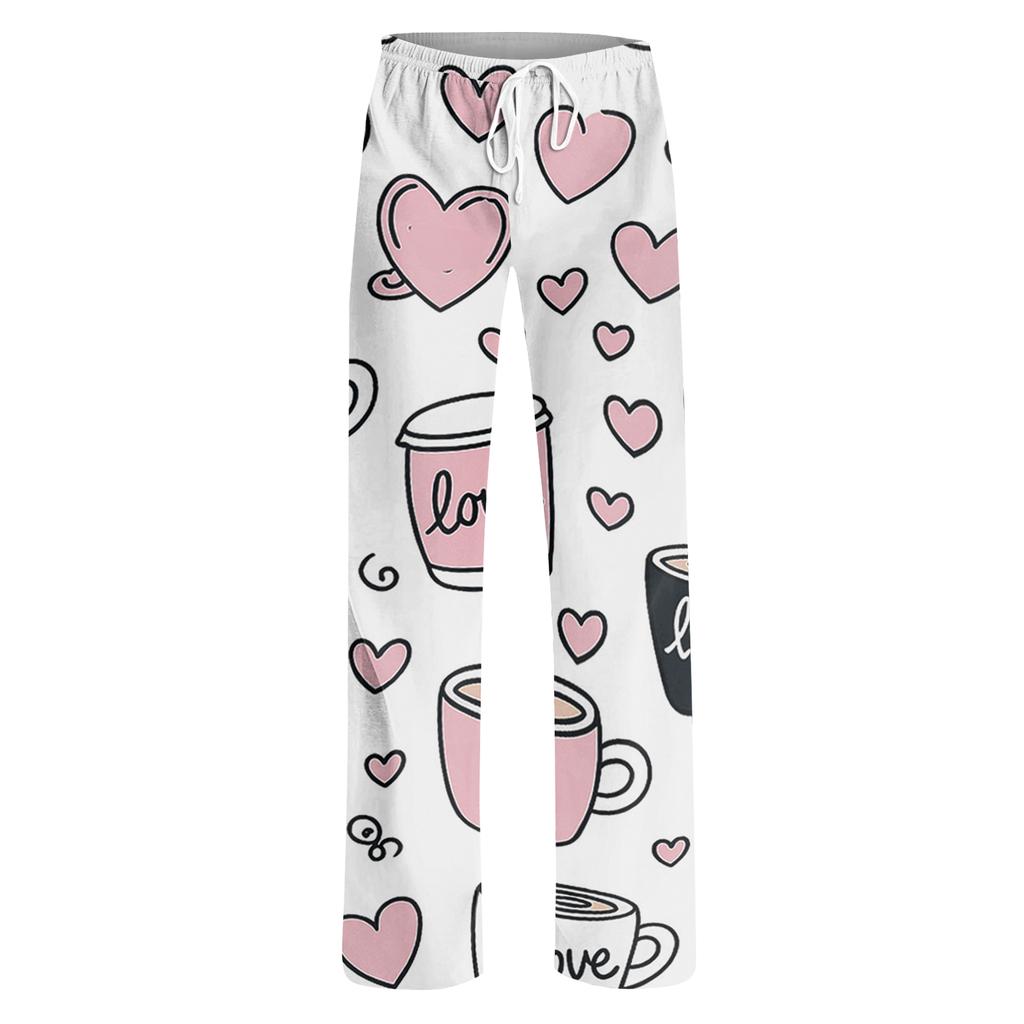 Women's Drawstring  Printed Casual Pants