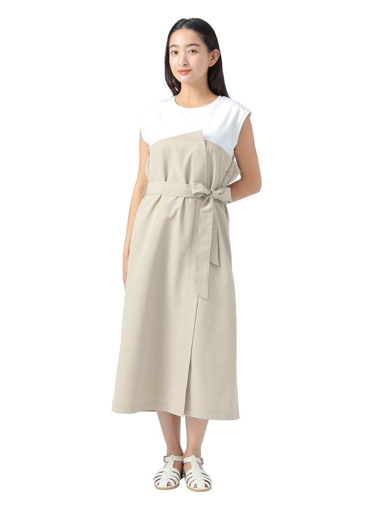 Cut Combination Layered Dress for GREIGE ONE SIZE [Beams Heart] One-piece Women,