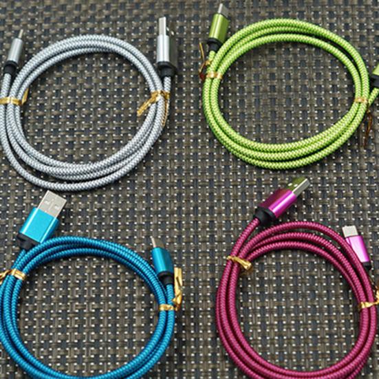 1/2/3m Nylon Braided Charger Type C Fast Data Cable for Samsung Galaxy S8