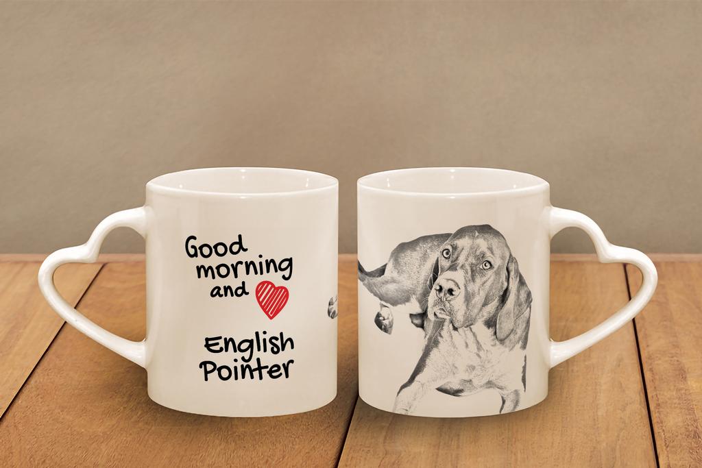 English Pointer I - cup with a dog, adorable cup with a heart-shaped handle, universal gift from the Art-Dog brand
