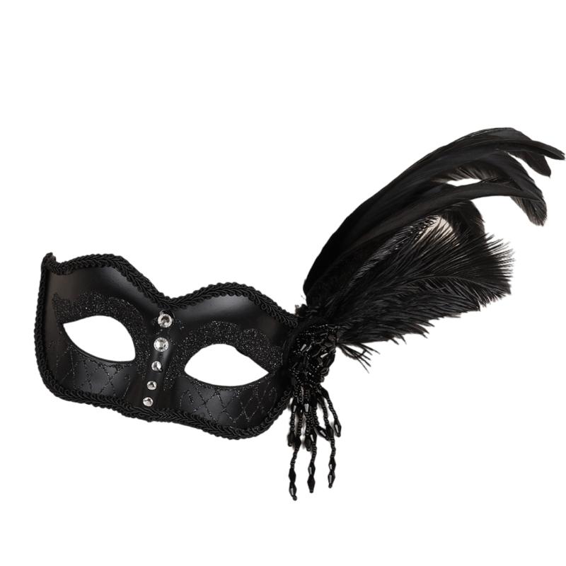 Venetians Mask Eye mask Feather Half Face Mask Eye Mask for Masquerades Proms,Halloween Party,Cosplay,Photo Shoot Gift