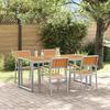 VidaXL 5-Piece Garden Dining Set Solid Acacia Wood and Metal 3284371