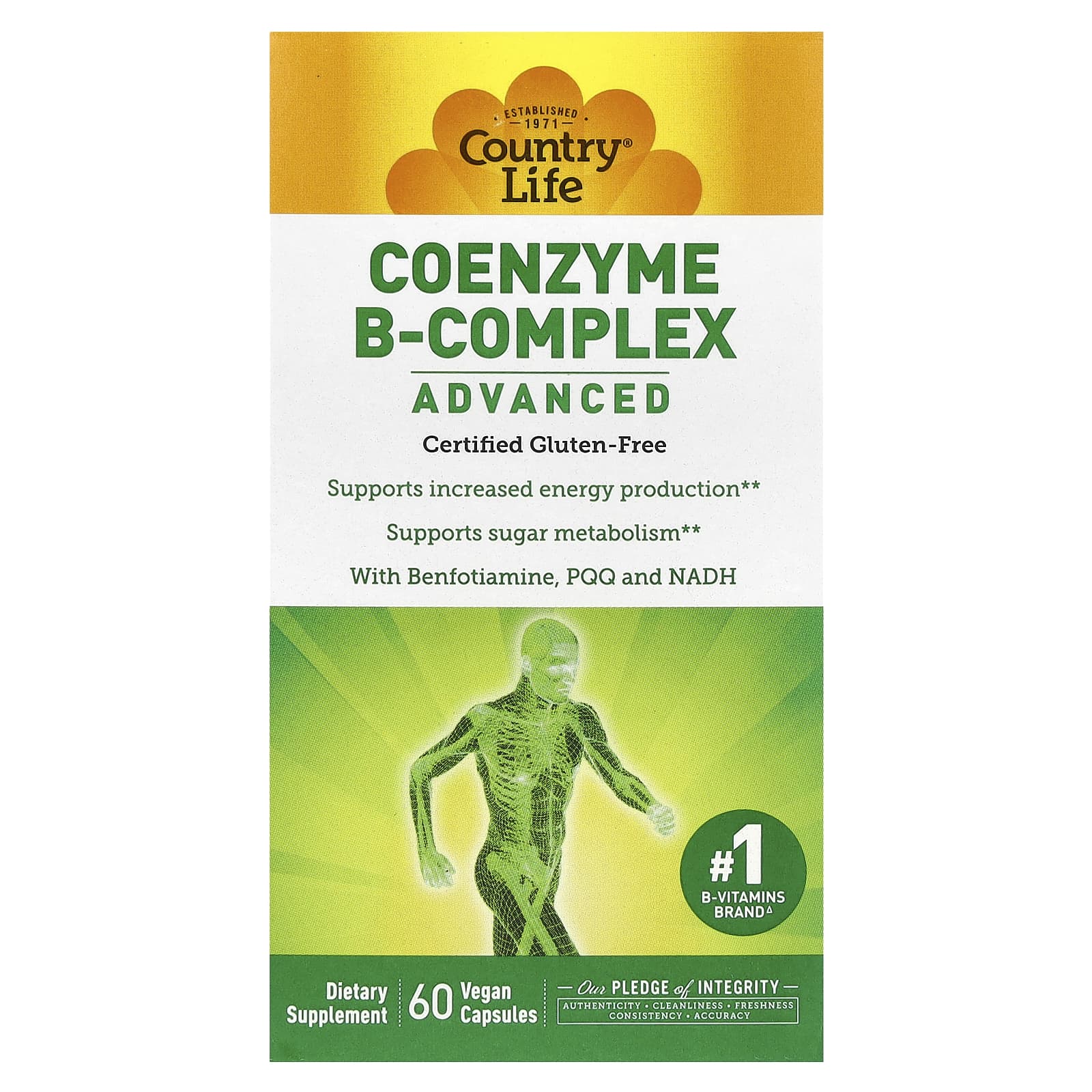 

Country Life, Coenzyme B-Complex, Advanced, 60 Veggie Capsules