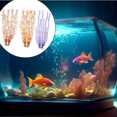 Realistic Artificial Aquarium Plant For Fish Tank Decoration With Ceramic Base Fishtank Landscape Accessories