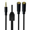 Heavy Duty TRRS 4Pole Audios Cable 2.5mm Male To Double 2.5mm Female Adapter Gold Plated Connectors TangleFree Design