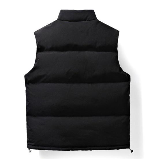 Men Down Waistcoat With Pockets Stand Collar Sleeveless Zipper Closure Autumn Winter