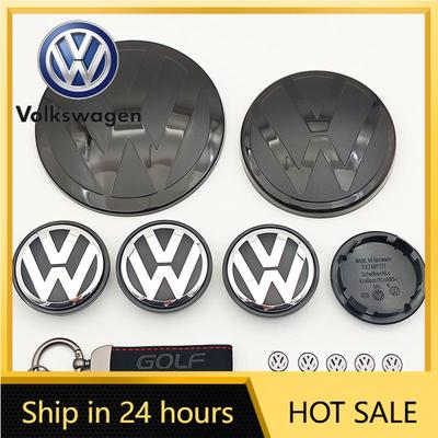 2026 Neu Für VOLKSWAGEN VW 65mm Auto Radnabenkappen 3B7601171 Spiegel Frontemblem Heckklappenemblem Schlüsselanhänger Leder Schlüsselanhänger F