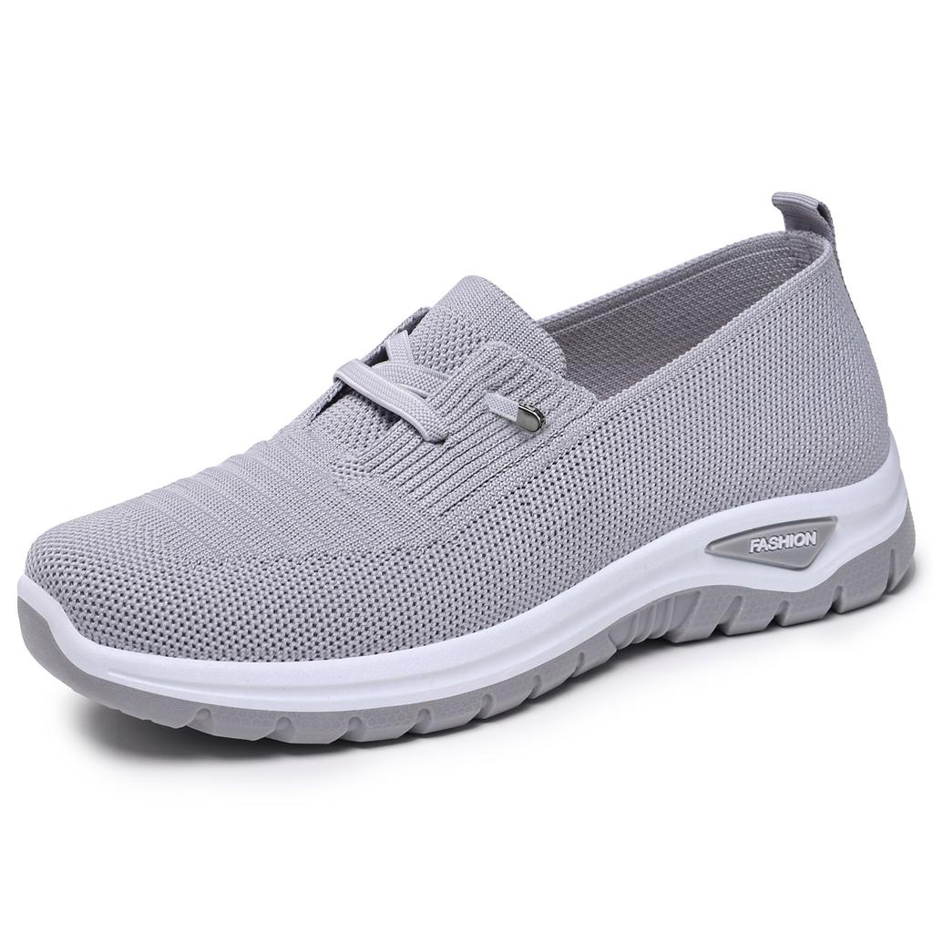 Schuhe Damenschuhe neue Freizeitschuhe fliegendes Gewebe atmungsaktiv Mutterschuhe leichter Mund leichtgewichtige Einzelschuhe Netzschuhe
