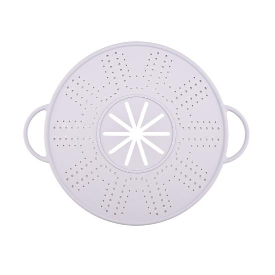 Anti-spill Lid Silicone High Temperature Resistant Reusable Kitchen Cover with Anti-scald Handrails Steam Hole Design