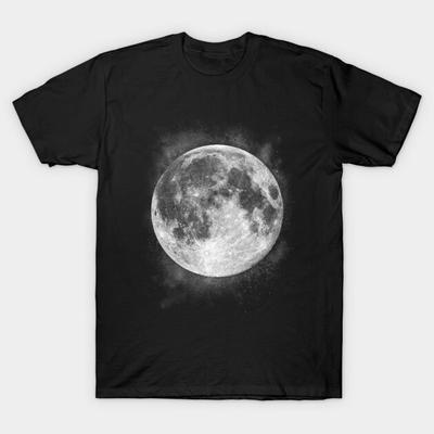 Asian Size Cotton Unisex Tshirt Print T-shirt Full Moon And Stars T-shirt No-Cut Print Regular Fit