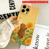 2DFlat Cute Bear In Sunflower Field Phone Case All Inclusive Film Hard iPhone Case, Compatible with iPhone 18 Pro Max 17 16 15 14 13 12 11