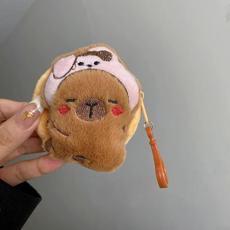 Kawaii Animal Plush Coin Purse for Children Portable Mini Pocket Earphone Key Lipstick Organizer for Girl Protector for AirPod