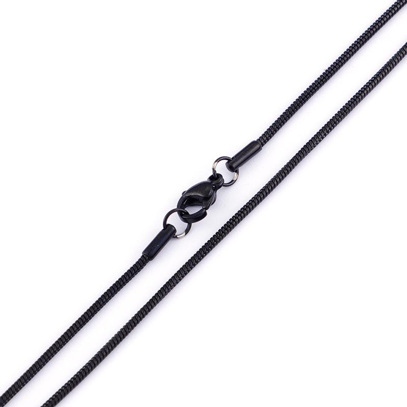 Stainless Steel Unisex Necklace - Titanium Steel DIY Chain with Round Snake Bone Design