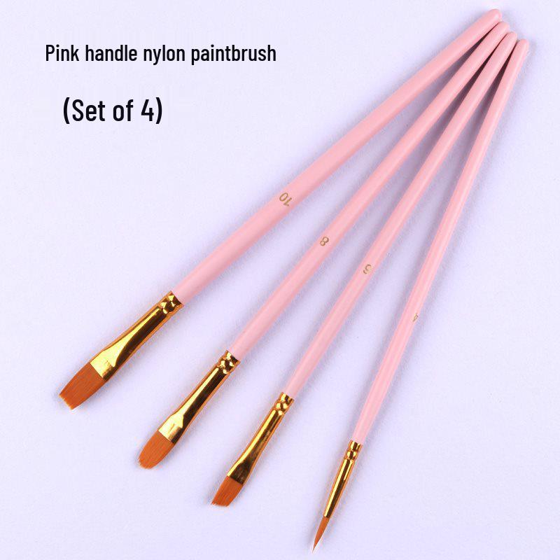 10-Piece Nylon Gouache & Acrylic Paintbrush Set for Students