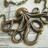 Vintage Octopus Pendant Necklace With Alloy Cross Chain For Women And Men