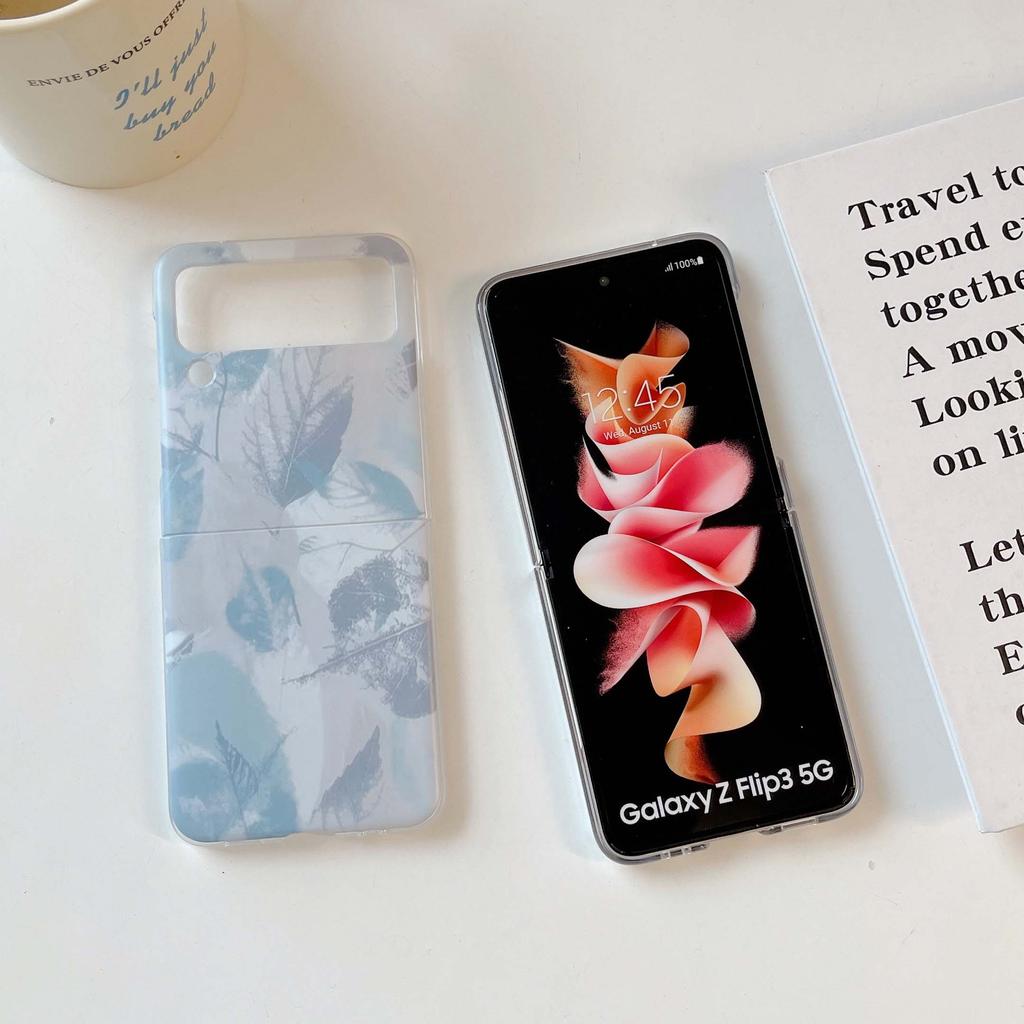 Blatt Cartoon Hülle für Samsung Galaxy Z Flip3 Flip4 Flip 3 4 5g Niedliche Paar Handyhülle Rückseite Ins Schutzhülle Capa