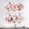 6PCS Red Flowers Print Swedish Dishcloths Eco-Friendly Kitchen Dish Rags Absorbent Dish Towels Reusable Washable Cleaning Cloth