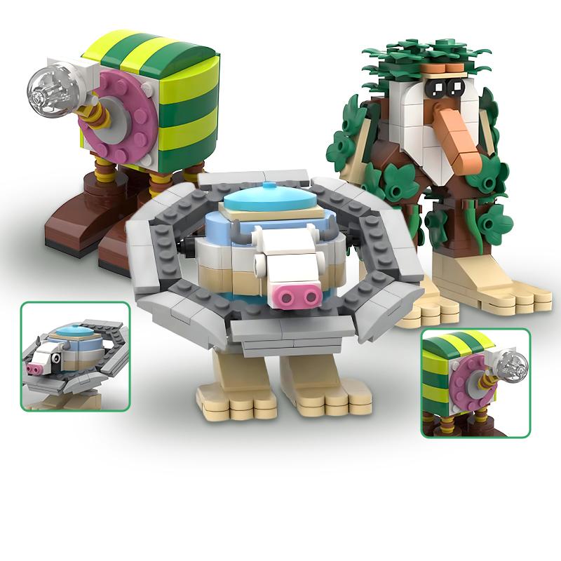 MOC Italienische Brainrot Bricks Tung Tung Sahur Figuren Tralalero Tralala Bausteine Spielzeug für Jungen Geburtstagsgeschenke